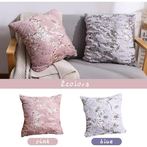 Nordic Style Double-sided Sequins Cushion Plush Pillows Case Living Room Sofa Cushion Cover Sofa Home Decor Pillow