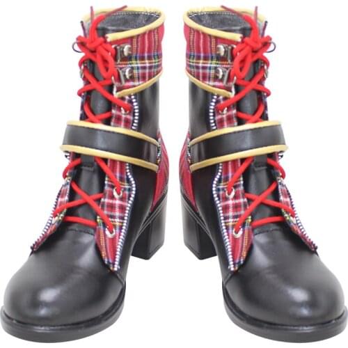 Epel Felmier Cosplay Shoes Red High Heel PU Leather Shoes Custom Made Halloween Carnival Boots Cosplay Props