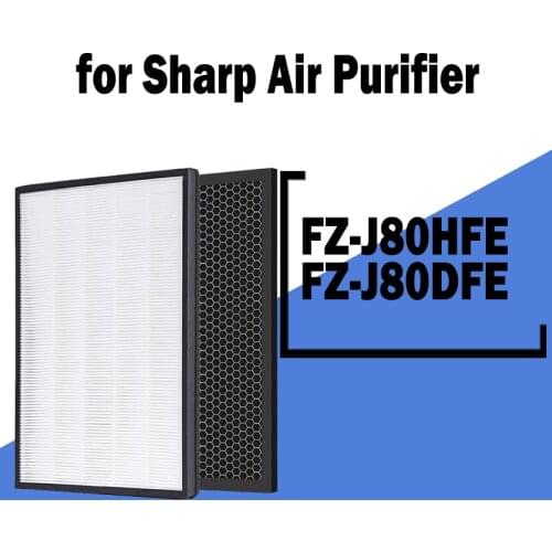 FZ-J80HFE FZ-J80DFE HEPA Filter and Actived Carbon Filter for Sharp FP-J60TA FP-J80TA FP-J60 FP-J80 Air Purifier Parts