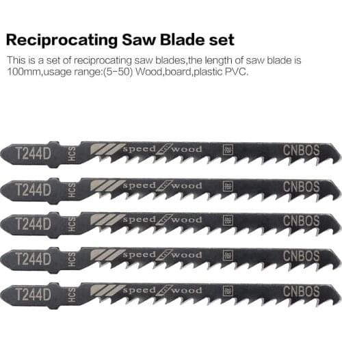 5Pcs/set T244D Saw Blade Hacksaw Jig Saw Blade Set Reciprocating Curve Saw Blade For Hard Wood Saw Cutting Tool