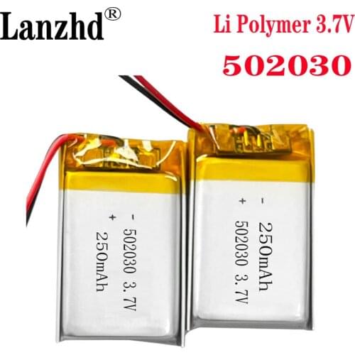 502030 Li Polymer Rechargeable lithium battery 3.7v 250MAH small speakers point reading pen mp3 Bluetooth cell batteries