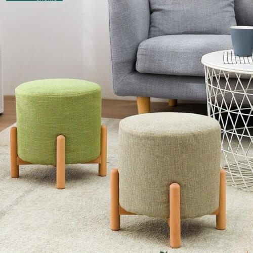 Small Stool Solid Wood Round Stool Home Children Sofa Stool Footstool Fashion Living Room Low Stool Creative Shoe Stool