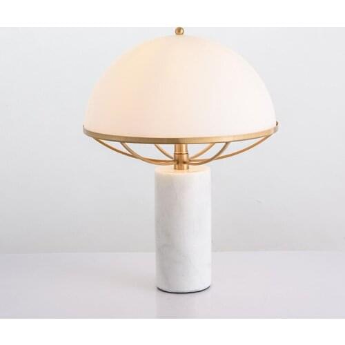 Postmodern fashion contracted natural marble umbrella lamp chimney luxurious sitting room bedroom study desk lamp