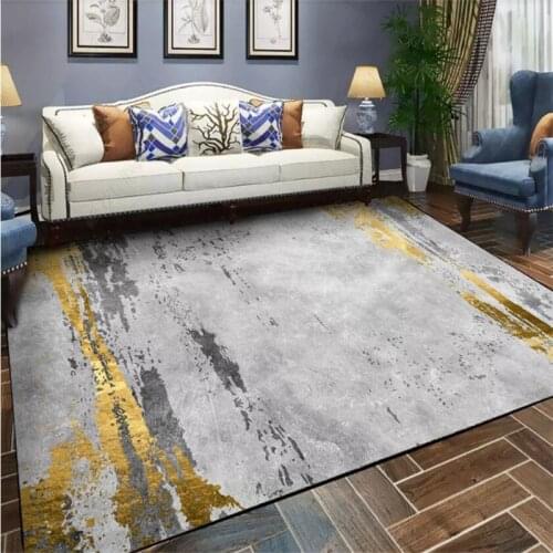 Fashion Nordic Modern Gold Gray Abstract Ink Living Room Bedroom Kitchen Bedside Carpet Mat CustomizationCustom Size