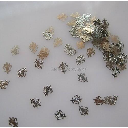 MS206-1 100pcs Silver Cute Metal Sticker Nail Art Metal Sticker Nail Art Decoration Non-adhesive Sticker