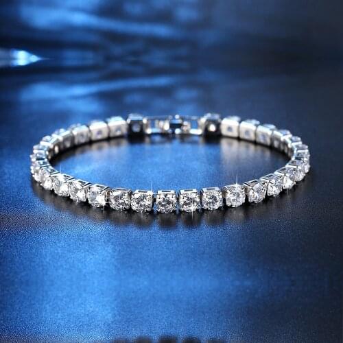 2021 Korean New Designer Luxury Charms Bracelets For Women Shiny Crystal Chains Silver tennis Bangle Lover Jewelry Gift Hip-hop