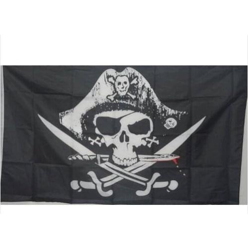 NEW 90x150cm 3x5FT Skull and Cross Crossbones Sabres Swords Jolly Roger Pirate Flags With Grommets Decoration Best Deal1pcs