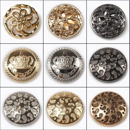 Zinc Alloy Jeans Button Silver/Bronze/Black Round Antique Silver Single Hole Flower Hollow Cadmium Free 25 mm Dia 100 pcs/lot
