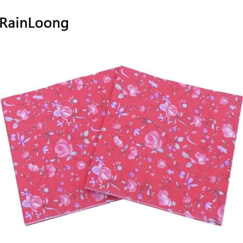 [RainLoong] Printed Flower Paper Napkins Flower For Party Decoration Tissue Decoupage Servilleta 33*33cm 1 pack (20pcs/pack)