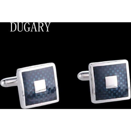 DUGARY Luxury shirt cufflinks for mens Brand Square metal cuff buttons cuff links High Quality abotoaduras Jewelry gemelos