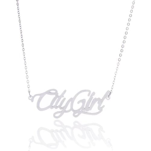 Silver Color English Namenskette Customized Nameplate Birthday Stainless Steel Engraving Gift Personalized Jewelry