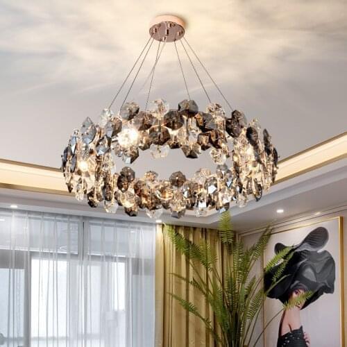 Modern Luxury Crystal Chandelier Round LED Hanglamp For Living Room Bedroom Home Light Fixture Indoor Lighting Chandeliers