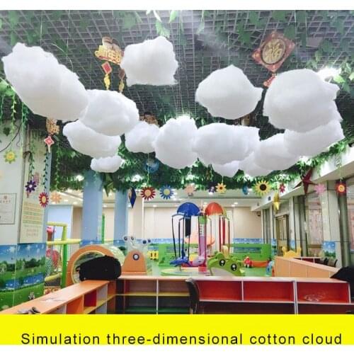 Wedding Decor Simulation White Cotton Cloud Backdrop T Stage Road Leads Hanging Ornaments DIY Home Birthday Party Decorations