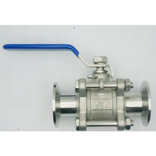 Tri Clamp Ball Valve Stainless Steel Brewing 1/2" 3/4" 1" ss304 3pcs Full Port