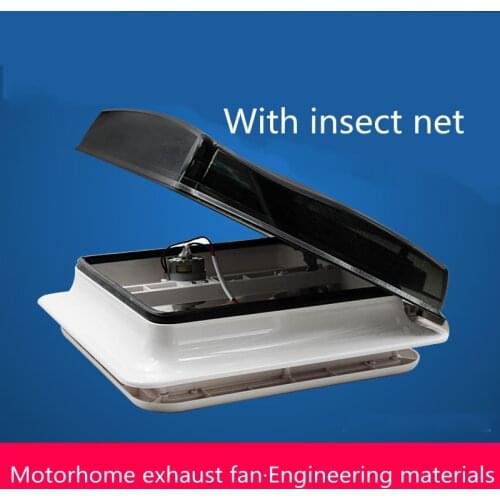 14” RV Roof Vent Fan 12V Motorhome Fan Manual Open Close Smoked Lid Rainproof Insectproof Waterproof Toilet Caravan Accessories