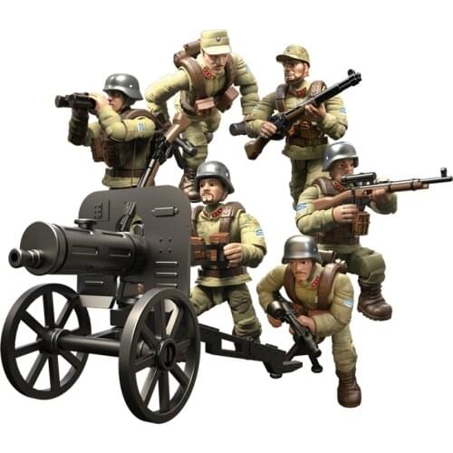 Military series Army WW2 1:35 Combat Team SWAT soldier Figures Weapon accessories Building Blocks Bricks Toys Gifts