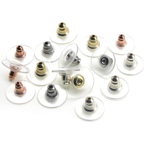 50pcs/lot 11mm Stainless Steel Earring Backs Stopper Earnuts Stud Earring Back Supplies For Jewelry DIY Jewelry Findings Making