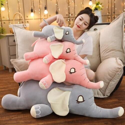 New 1pc 50cm-110cm Soft Doll Cute Color big Elephant Plush Toy Cushion Doll Birthday Gift