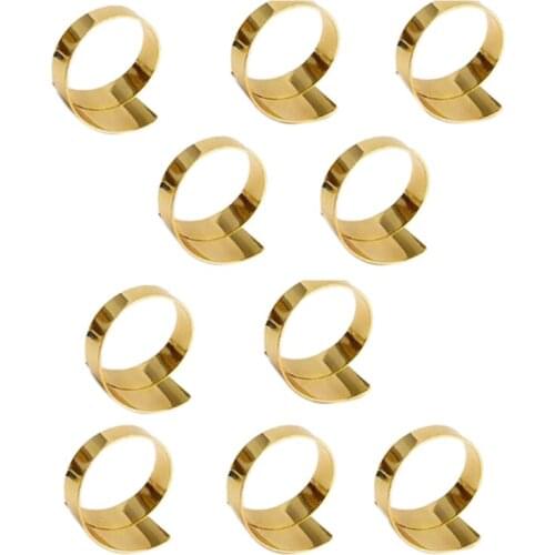Practical 10Pcs Simple Napkin Ring Golden Dinner Birthday Gift Wedding Decoration Tool Hotel Table Decoration Napkin Holder