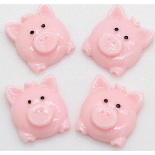 100/50pcs DIY Resin Simulated Aminal Pig Charms Flatback Cabochon Ornament Craft Decoration
