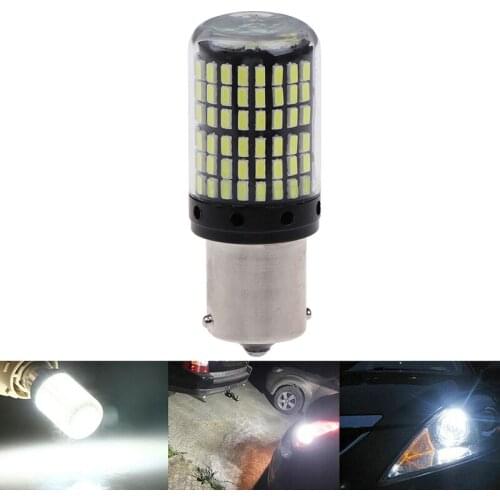 1x White 1156 7506 P21W BA15S LED 3014 144SMD Car Turn Signal Light Bulbs
