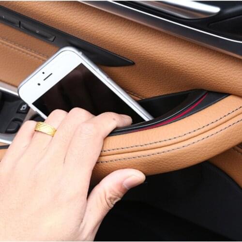 Car Door Armrest Storage Box Decoration For BMW 5 Series G30 G38 2018 Black ABS 2pcs Interior Modified Accessories