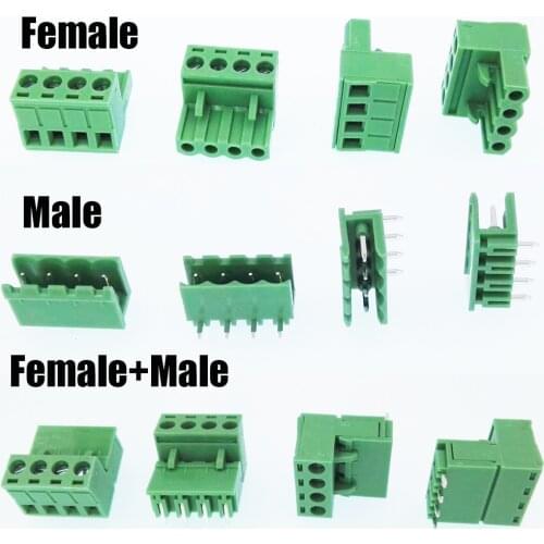 Right Angle Male Wafer,5.08mm Plug-in Terminal Block Female/housing+RA Male,2EDGK5.08, 2EDGR-5.08 Plug terminal block 20pairs