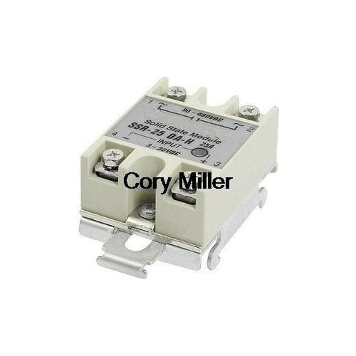 25A Gray Metal Base Solid State Relay DIN Rail Mount SSR-25DA-H Input DC 3-32V