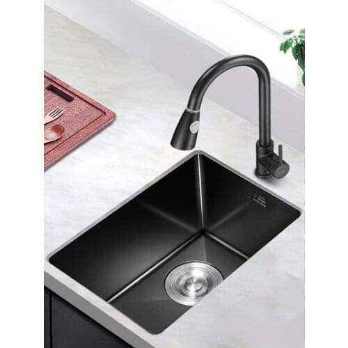 38x30cm Small Black Bar Sink 304 Stainless Steel Kitchen Sink Undermount Single Bowl For Home Improvement With Drain Accessories