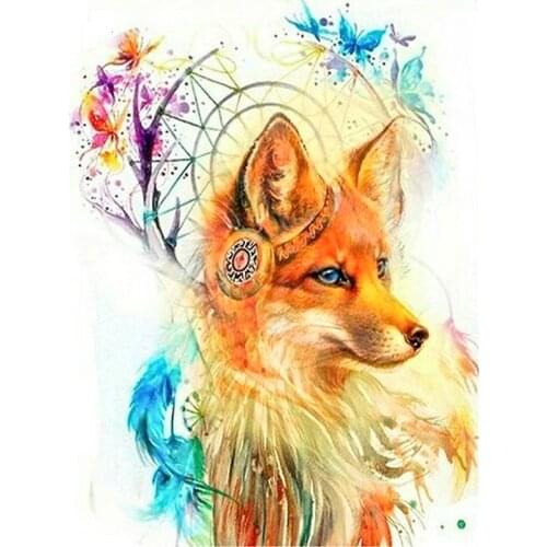 5D Diy Diamond Painting Diamond Embroidery Cross Stitch Mosaic Pattern Oil Fox Painting Picture Resin Bedroom Decor XN544