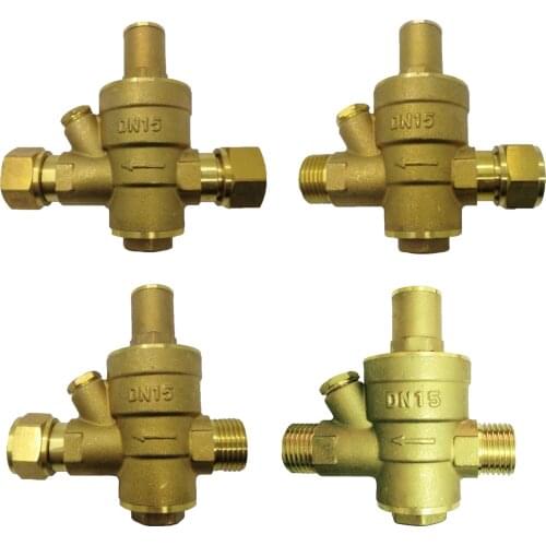 Artudatech DN15 NPT 1/2 Inch Adjustable Water Pressure Regulator Reducer With Gauge Meter