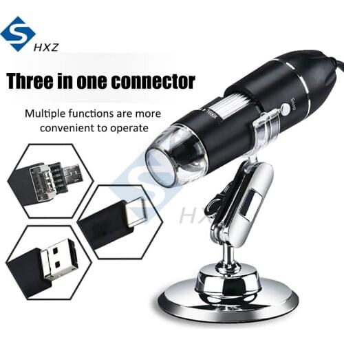 1600X Mega Pixels Digital Microscope Microscopio Magnifier Electronic Stereo USB Endoscope Camera X4D-30W-D USB+MICRO+TYPE-C