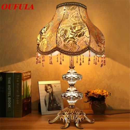 WPD Crystal Table Lamps Desk Lights Luxury Modern Contemporary Fabric for Foyer Living Room Office Creative Bed Room Hotel