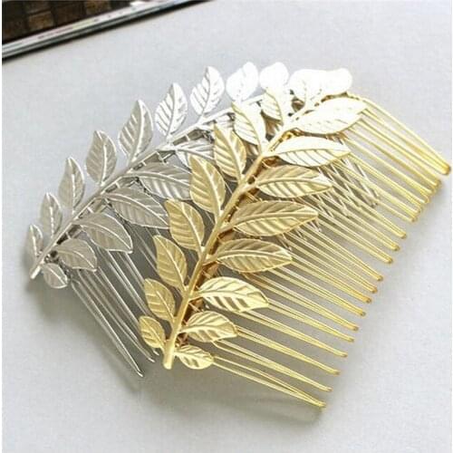 Individual Gold-Color Silver Color Leaf Hair Comb Wedding Hair Accessories For Fashion Lady New Style Hair Jewelry