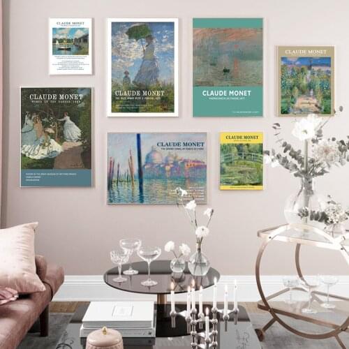 Claude Monet Famous Fields Landscape Impressionist Oil Painting on Canvas Posters and Prints Wall Picture for Living Room Decor