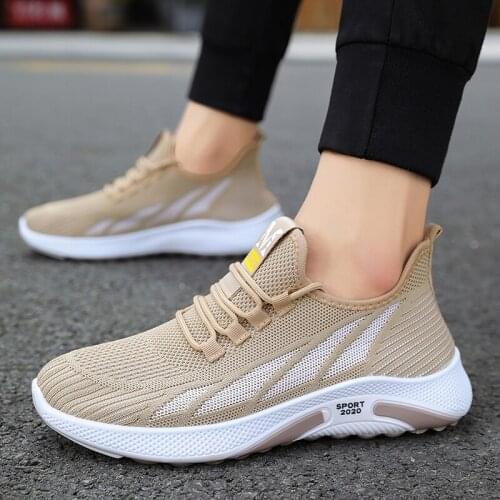 2021 Fall Fashion New Mens Flat Sneakers Mens Casual Shoes Mesh Breathable Shoes Walking Shoes Sports Running Shoes