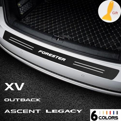 1pcs Car 3D Carbon Fiber Trunk Rear Guard Bumper Protector Sticker For Subaru Forester XV Outback Ascent Legacy Car stickers