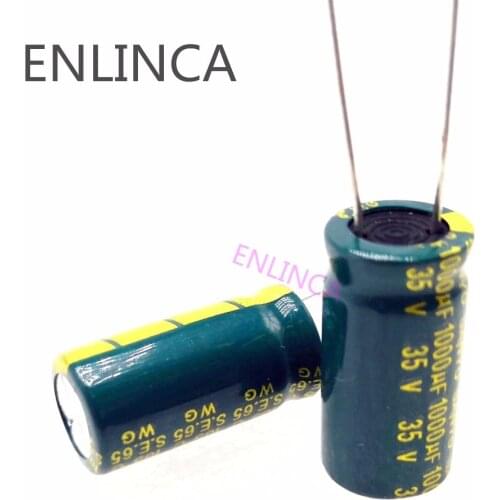 Original T36 Low ESR/Impedance high frequency 35v 1000UF aluminum electrolytic capacitor size 10*20 1000UF35V 35V1000uf 20
