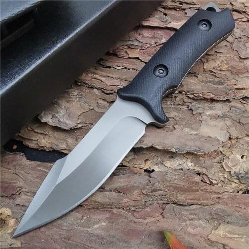 Outdoor Tactical Camping Hunting Survival Pocket Knife Fixed Blade Knife 8cr18 Blade G10 Handle Fishing Knives Tool with KSheath
