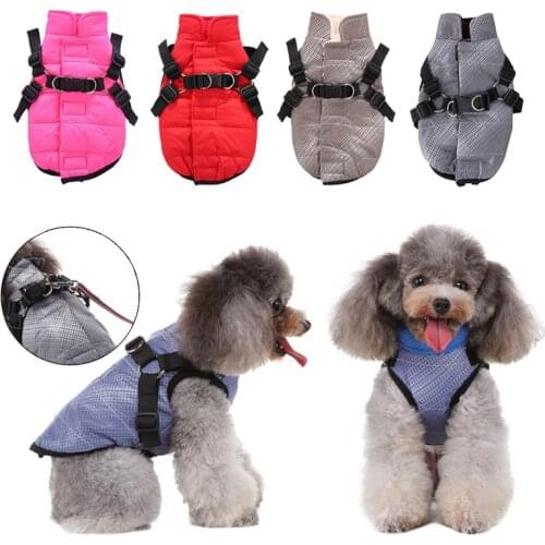 Pet Warm Winter Jacket Dog Clothes Dogs Windbreaker Harness Vest Puppy Vest Pet Dog Down Coat Yorkies Chihuahua Clothing Outfit