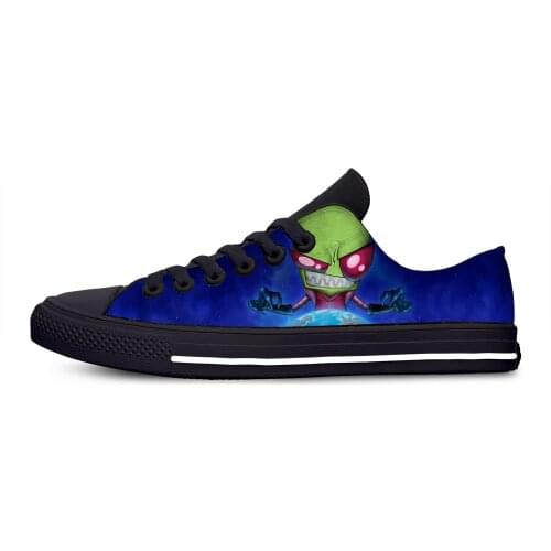 Harajuku Style MenWomen Casual Shoes Cartoon Anime Invader ZIM 3D Print Lightweight Breathable Low Top Classic Canvas Shoes
