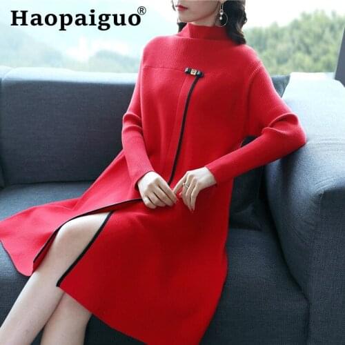 Dropshipping New Arrival Modis Loose Sweater Dress Women Long Sleeve Bandage Dress Women Casual Elegant Autumn Dress 2019