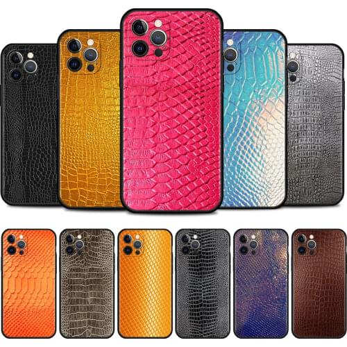 Luxury Crocodile Pattern Cell Phone Case for iPhone 11 Pro 12 Mini XR X 7 8 6 6S Plus XS Max 5 5S SE 2020 Mobile Phones Cover