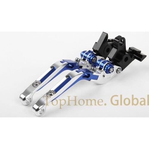 CNC Foldable&Extendable Brake Clutch Levers for YAMAHA XJR1300 1999-2003 Blue/Silver 2000 2001 2002