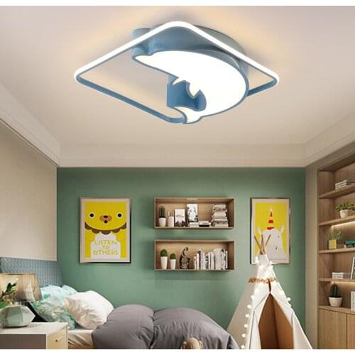 Creative modern simple Dolphin lamp ceiling lamp for childrens room personalized led eye protection cartoon ceiling lamp for