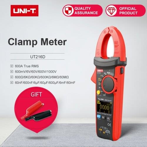 Clamp Meter 600A true RMS AC current frequency response 40Hz ～400Hz resistance capacitance For motor frequency conversion UT216D