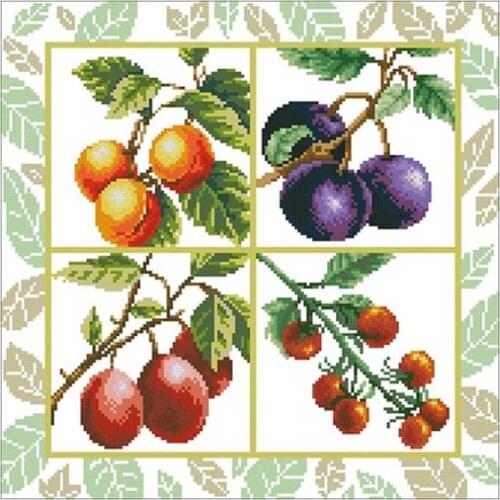 TOP Four Seasons Fruit Counted Cross Stitch 11CT 14CT 18CT DIY wholesale Chinese Cross Stitch Kits Embroidery Needlework Sets
