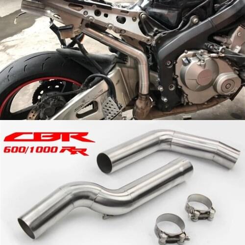 For Honda CBR600RR F5 2003-2015 CBR1000RR 2004-2007 Slip-on 51mm Exhaust Middle Link Pipe Underseat Muffler Escape Connect Tube