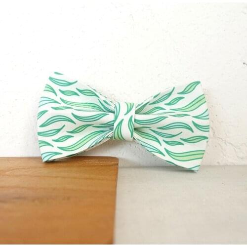 Green Leafs Dog Bowtie Pet Collar Accessory Puppy Cat Pet Supplies Grooming Tools Dogs Dismountable Ornamental Bow Tie