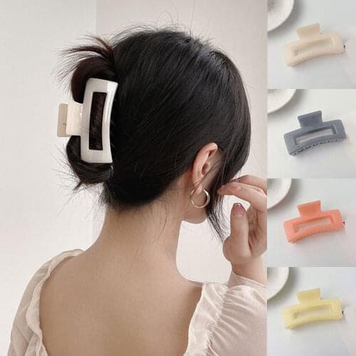 Girls Hair Claw Print Candy Color Rectangle Acrylic Resin Hair Accessories Large Hair Clip Geometric for Women Girls Hair Claw